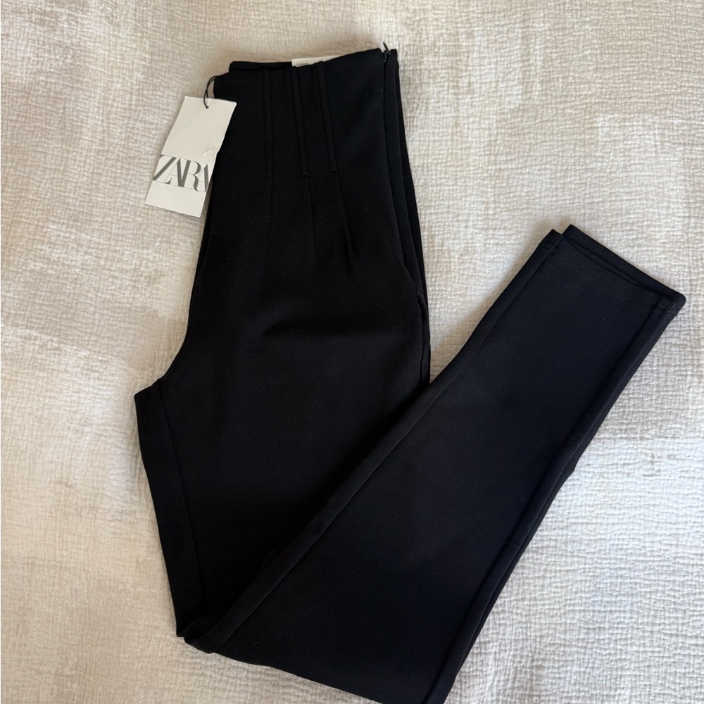 Zara Black Leggings High-Waisted Stretch